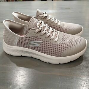 Skechers GO WALK Slip In Sneakers Women's 10 Taupe Tan Memory Foam Hands Free
